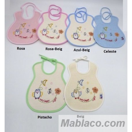 Babero Impermeable Bordado con cuerda Buho
