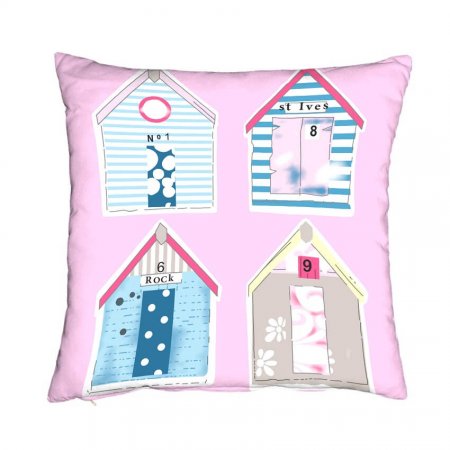 Cojín Beach rosa 50x50 con relleno - de