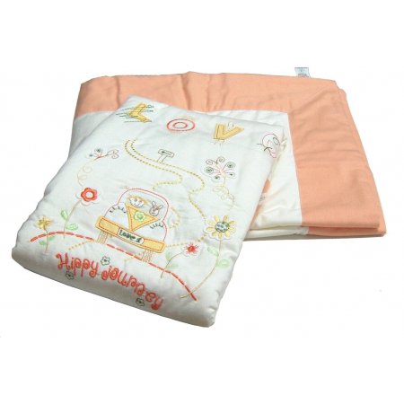 Colcha bouti Bebé 100% Algodón Salmón para Minicuna, Carro y Silla Paseo - relleno de