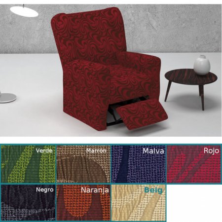 Funda de Sillón Relax Elástica Danubio Belmarti Rojo - fundas para sofás