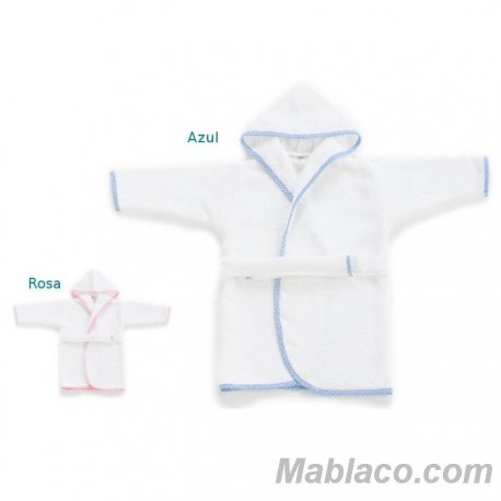 Albornoz Bebe y Niño Blanco con Ribete