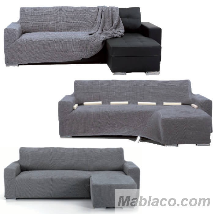 Fundas Sofas Cheslonge Ajustables Elásticas 2pc Funda para Sofa Extraíbles  Funda Sofa de Forma L Chaise Longue Brazo Derecho Izquierdo 1/2/3/4 plazas