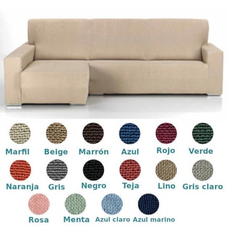 Funda Sofá Chaise Longue Bielástica Milán Belmartí Brazo Largo