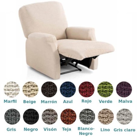 Funda de Sillón Relax Pies Juntos Bielástica Chenilla Elegant Belmarti