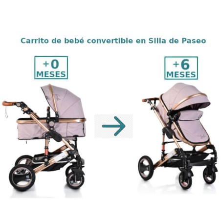Carro de bebé Gala Beig detalle convertible