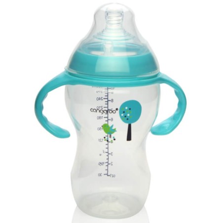 Biberón Anticólico 300 ml Tiki cuello ancho Azul