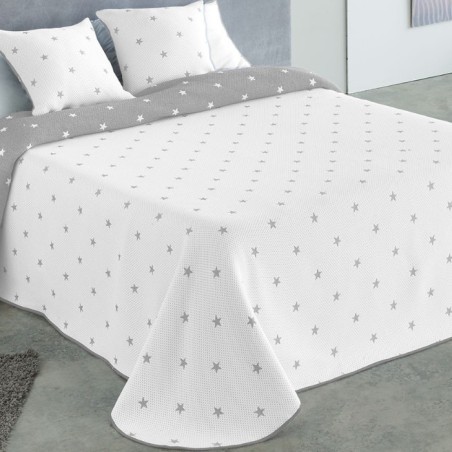 Colcha Jacquard Reversible Estela Gris