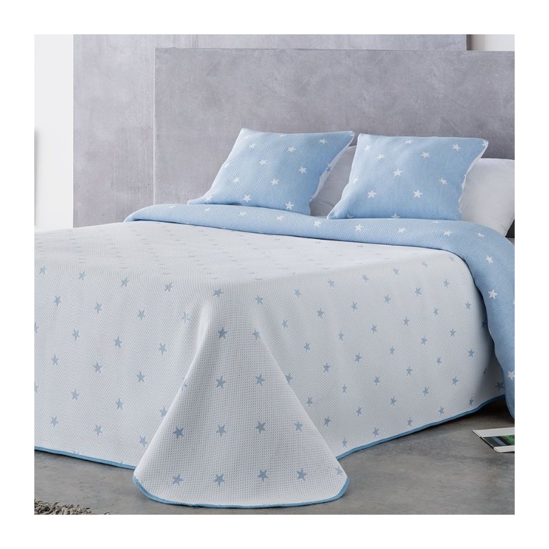 Colcha Jacquard Reversible Estela Celeste Colcha Jacquard Reversible Estela Celeste