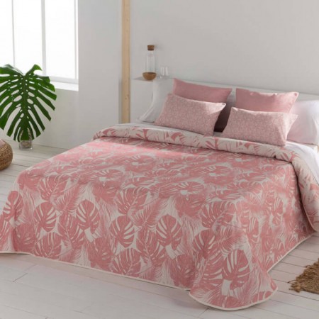 Colcha Jacquard Revesible Ibiza Cama 90 Rosa - de cojines