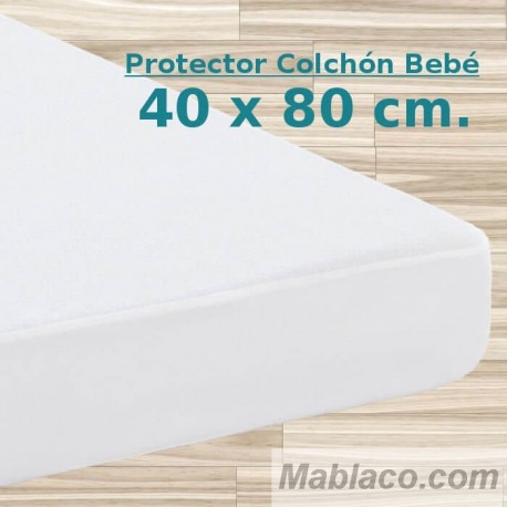 blanco, PUNTO LISO 80 x 40 cm Protector impermeable y transpirable para colchón COCHE/MOISES/CAPAZO 