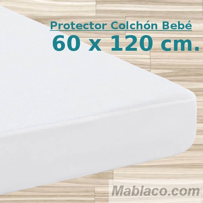 Pikolin Home 60 x 120 cm impermeable y transpirable 100% algodón Protector de colchón rizo para cuna 