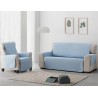 Cubre Sofá Acolchado Reversible Azul Claro- Beige