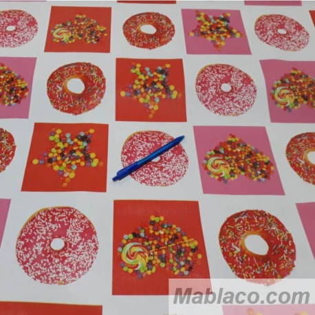 Mantel Hule Resinado Donuts Por Metros