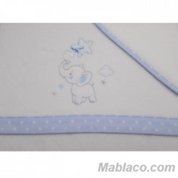 Juego Sábanas Bebé Invierno Microlina Elefante Azul