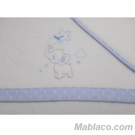 Juego Sábanas Bebé Invierno Microlina Elefante Azul