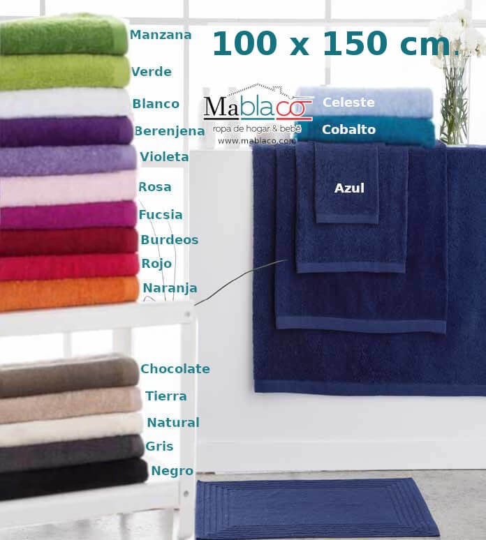 Toalla de baño de lujo súper suave 100 x 200 cm 600 g/m² 100% algodón egipcio color azul
