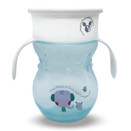 Vaso Aprendizaje Antigoteo con asas 360º Magic Cup Azul