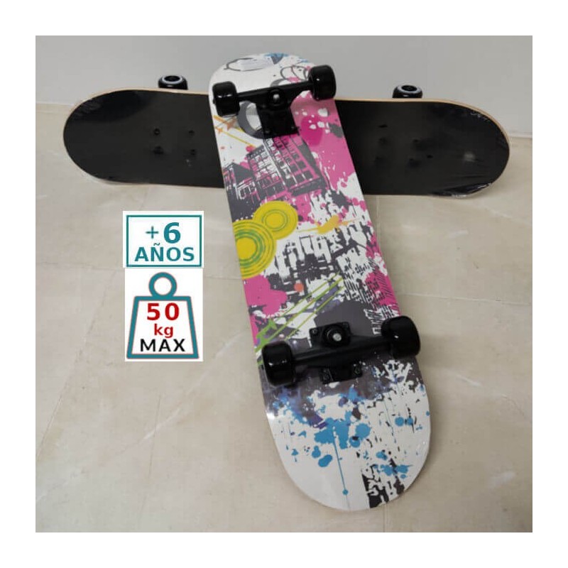 Monopatín Skateboard 31" Blanco B21