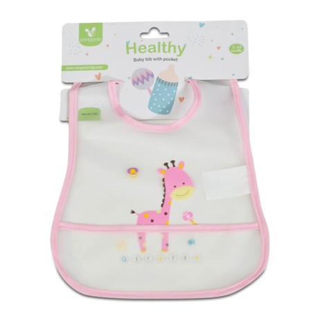 Babero Healthy con bolsillo Rosa