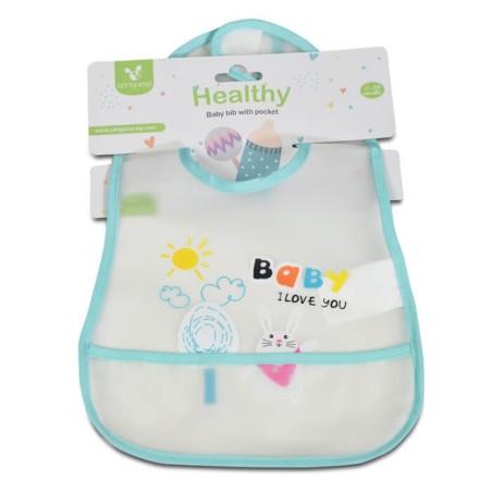 Babero Healthy con bolsillo Verde Agua