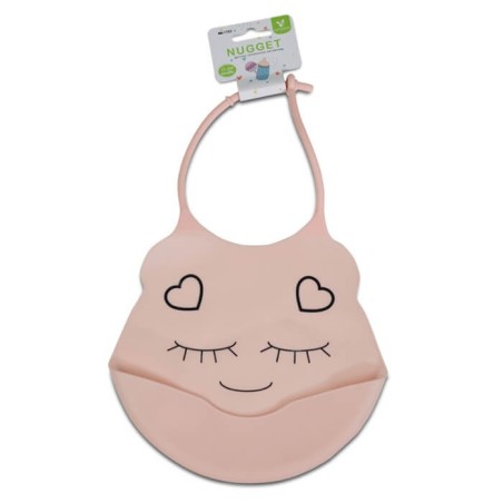 Babero Nugget silicona con bolsillo Rosa