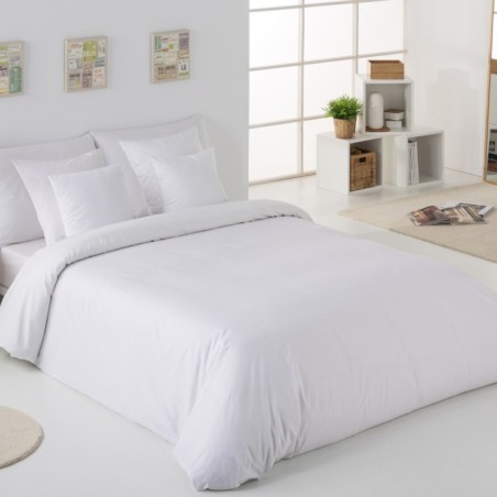 Funda Nórdica Lisa Algodón 200 hilos 1 pieza Blanco