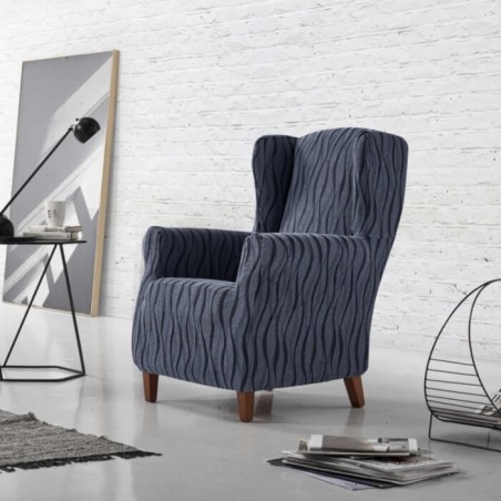 Funda de Sillón Orejero Elástica Andromeda Azulina