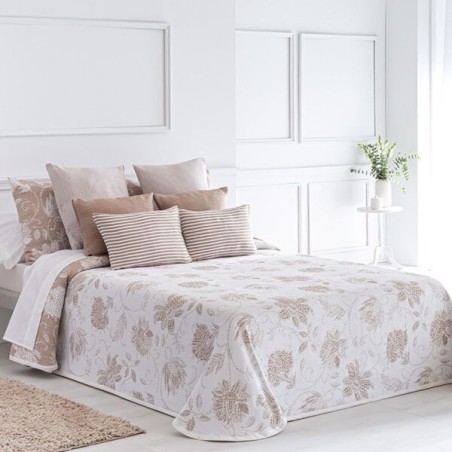 Colcha Jacquard Reversible Isabela Marrón