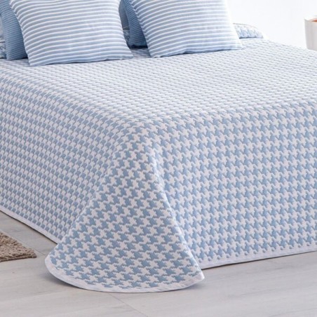 Colcha Jacquard Reversible Charlotte Celeste
