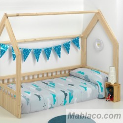 Edredón Ajustable Infantiles Nubes Azul 100% algodón