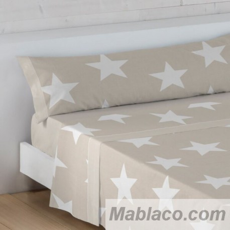 Juego de Sábanas Estrellas Austral Beige