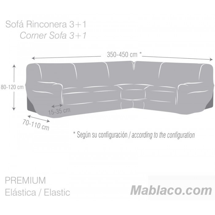 Funda De Sillón Relax 2 y 3 Plazas Bielástica Premium Roc Eysa