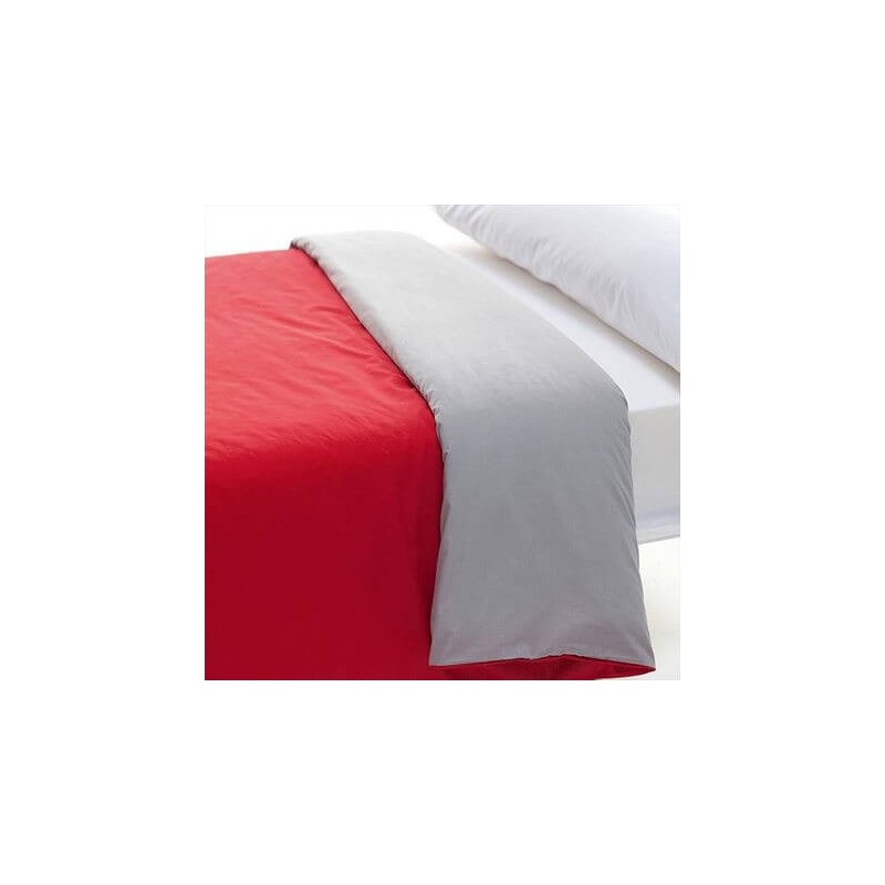 Funda Nórdica Bicolor Rojo - Gris