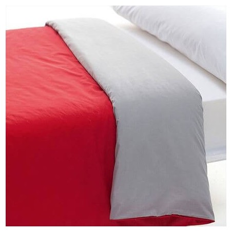 Funda Nórdica Bicolor Rojo - Gris