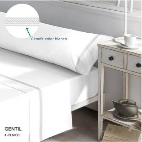 Juego de Sábanas Gentil 100% Algodón 200 hilos Blanco