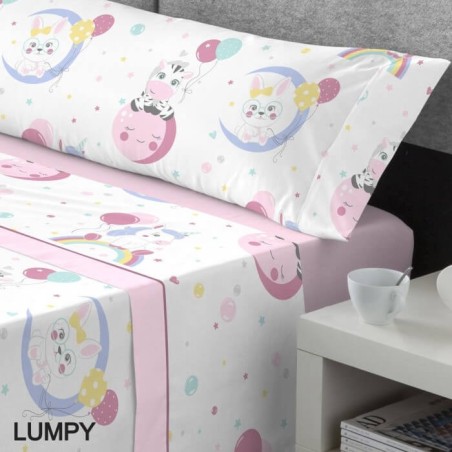 Juego de Sábanas Coralina Infantiles Lumpy Rosa