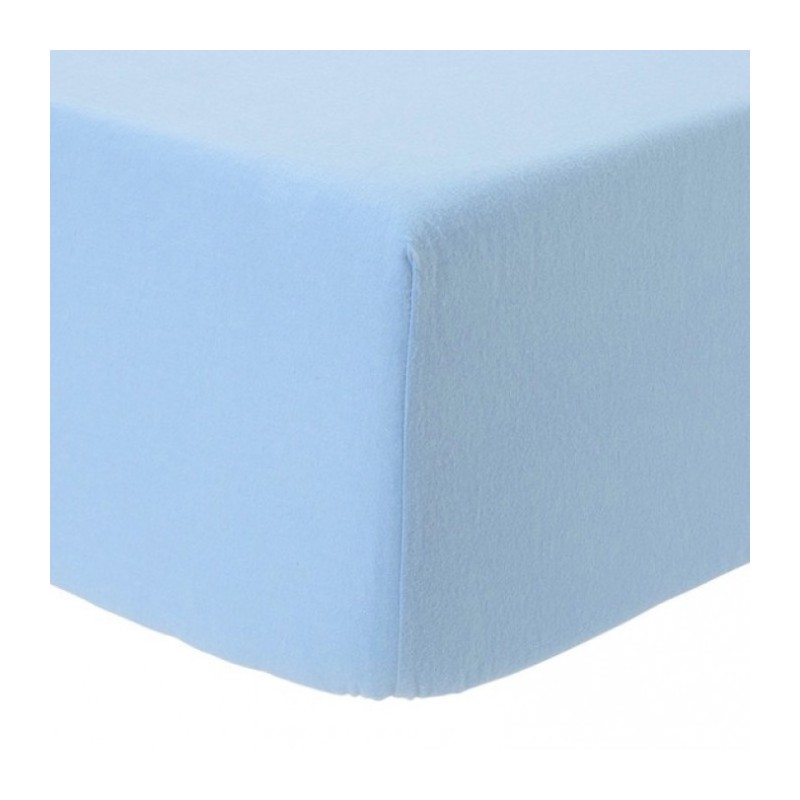 Sábanas Bajeras Franela de Algodón Ajustables Azul