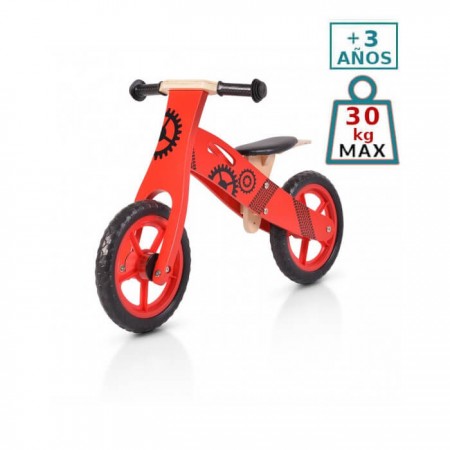 Bicicleta de madera sin pedales Wooden Rojo - asiento para niños