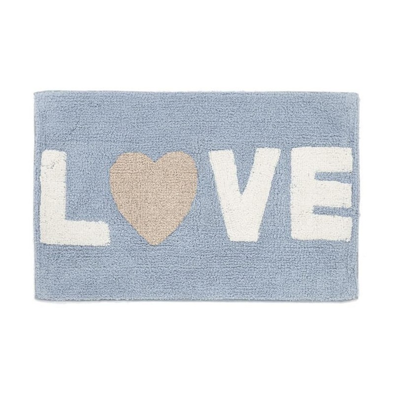 Alfombra de Baño 100% Algodón Love Azul