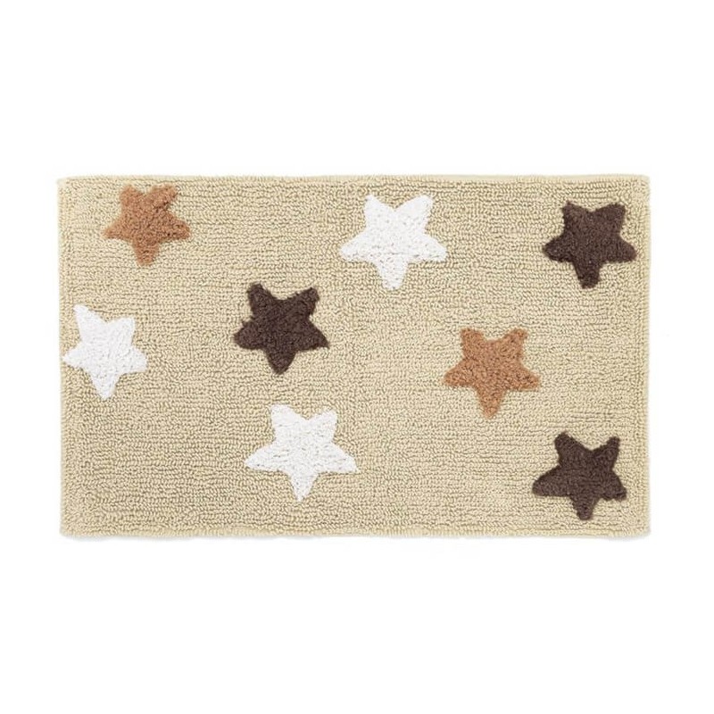 Alfombra de Baño 100% Algodón Estrellas Star Beige