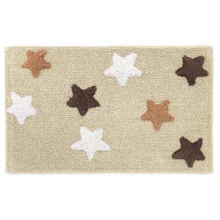 Alfombra de Baño 100% Algodón Estrellas Star Beige