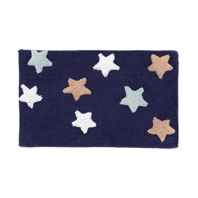 Alfombra de Baño 100% Algodón Estrellas Star Marino