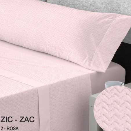 Juego de Sábanas Microlina Zic Zac Rosa