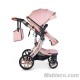 Lado silla de paseo Polly con bolso color rosa