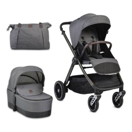 Carrito de bebé Macan 2 en 1 gris conjunto completo
