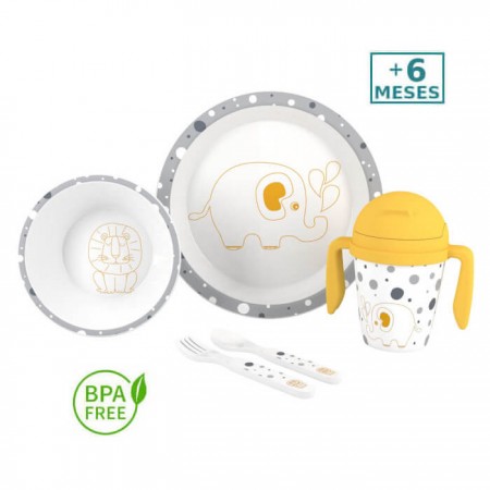 Set Vajilla Infantil Jungle 5pc +6m Interbaby - de niños