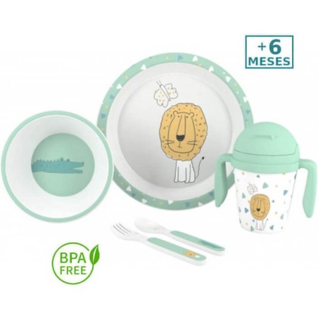 Set Vajilla Infantil Savana 5pc +6m Interbaby