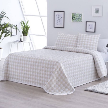 Colcha Jacquard Reversible Lenzo Beige