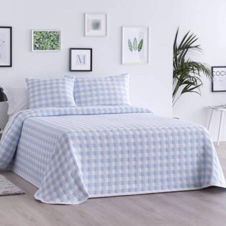 Colcha Jacquard Reversible Lenzo Celeste
