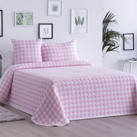 Colcha Jacquard Reversible Lenzo Rosa
